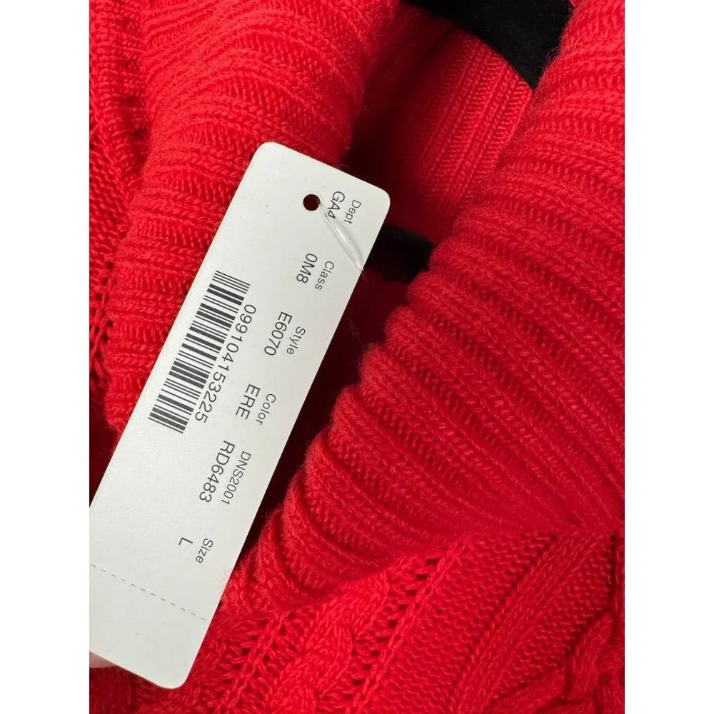 NEW J.Crew Red Cable Knit Turtleneck Sweater Dress Size Large Wool Blend Holiday
